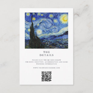 Cartão De Informações Vincent Van Gogh Starry Night Weding