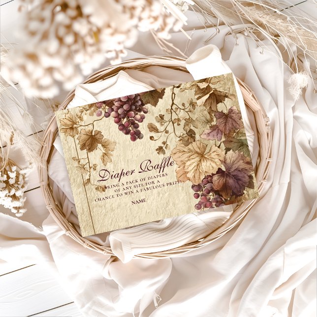 Cartão De Informações Vineyard Grape Floral Diapper Raffle  (Criador carregado)