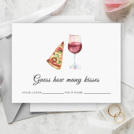 Cartão De Informações Vinho & Pizza - Quantos beijos jogo de noiva