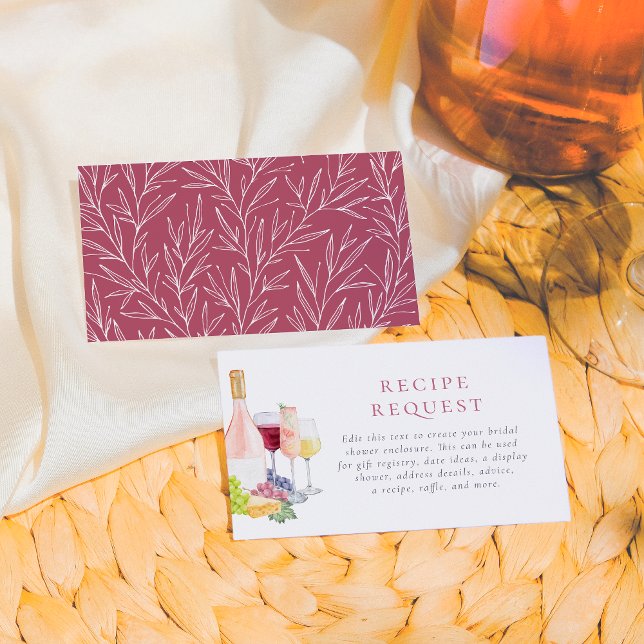 Cartão De Informações Vino Antes Do Chá de panela Do Provando De Vinhos (Criador carregado)