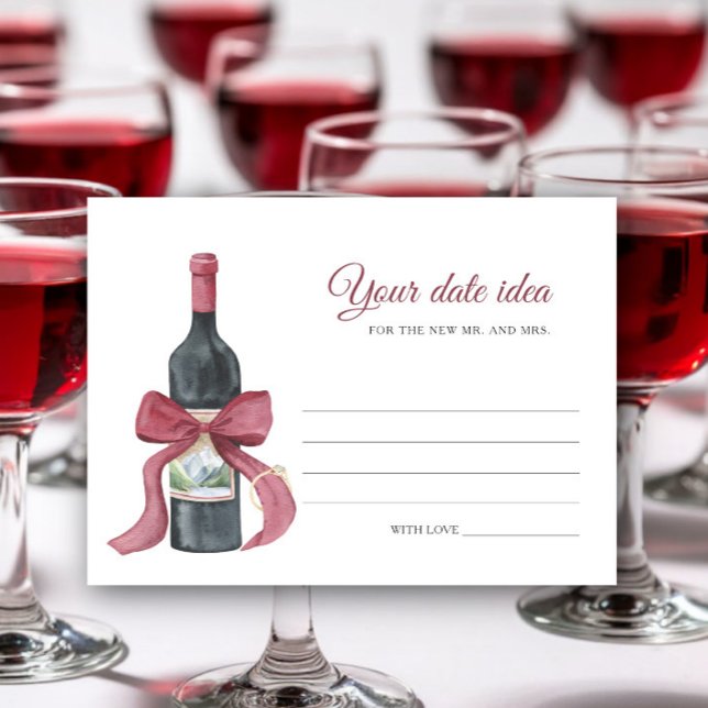 Cartão De Informações Vino before Vows Bridal shower Date night ideas (Criador carregado)