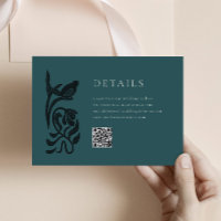 Vintage Art Deco Details Enclosure Card com QR
