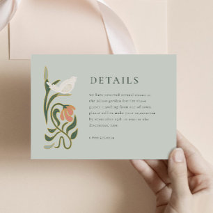 Cartão De Informações Vintage Art Deco Detalhes do Folheto