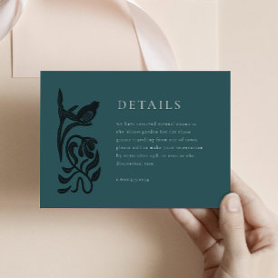 Cartão De Informações Vintage Art Deco Detalhes do Folheto