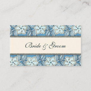 Cartão De Informações Vintage Art Nouveau Floral Periwinkle Flowers