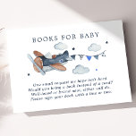 Cartão De Informações Vintage Avião Nuvens Manuais De Aquarela Para Bebê<br><div class="desc">Vintage Airplane Clouds Watercolor Books Para Cartão De Recepção De Bebê</div>