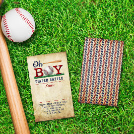 Cartão De Informações Vintage Baseball Boys Fralda Raffle