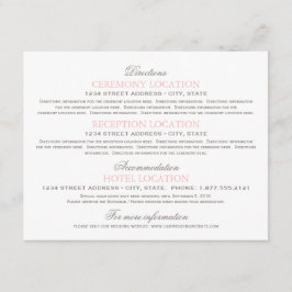 Cartão De Informações Vintage Blush Pink e Informações de Casamento de C