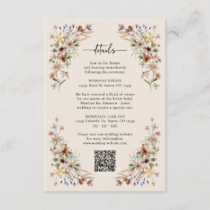 Cartão De Informações Vintage Boho Wildflower