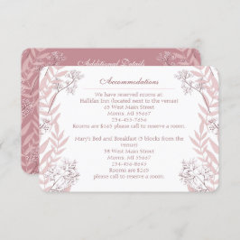 Cartão De Informações Vintage Botânica Dusty Rosa Pink