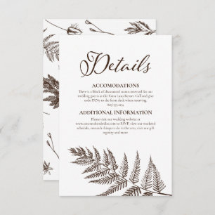 Cartão De Informações Vintage Botânica Neutral Sepia Brown