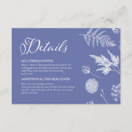 Cartão De Informações Vintage Botanical Periwinkle Details Card Insert