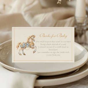 Cartão De Informações Vintage Carousel Horse Books para Bebê