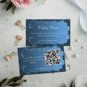 Cartão De Informações Vintage Charm: Teal Wedding Website Card