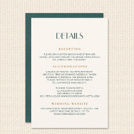 Cartão De Informações Vintage Coastal Sunset Retro Deco Wedding Details