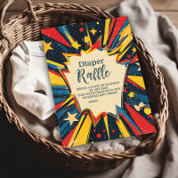 Vintage Comic Book Boy Diapper Raffle Chá de frald