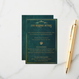 Cartão De Informações Vintage Dark Green