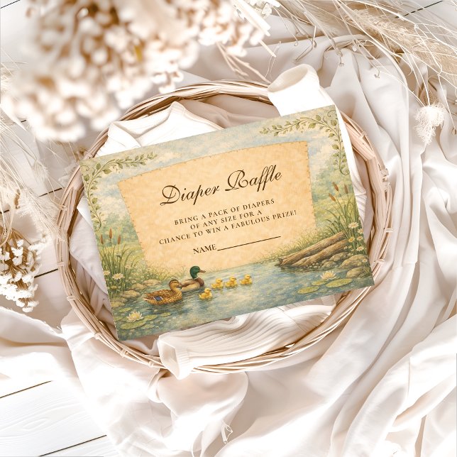 Cartão De Informações Vintage Duck Diapper Raffle (Criador carregado)