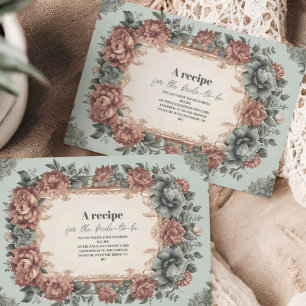 Cartão De Informações Vintage Dusty Blue Art Nouveau Victorian Bridal