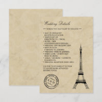 Vintage Eiffel Tower Paris Postmark Wedding
