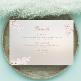 Cartão De Informações Vintage Elegant Pearl Romance Wedding