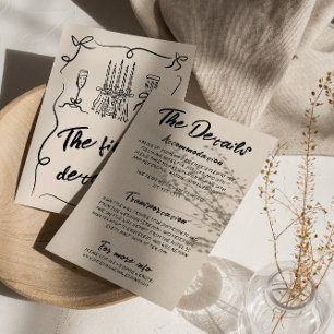 Cartão De Informações Vintage Escrito Desenho Moderno Detalhes Do Casame