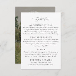 Cartão De Informações Vintage Field, Fine art inspirou detalhes do casam