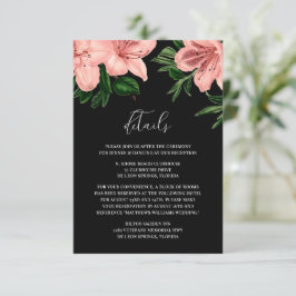 Cartão De Informações Vintage Floral Rosa e Negra