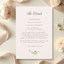 Cartão De Informações Vintage Garden Ethereal Blush Wedding Details