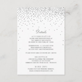 Cartão De Informações Vintage Glam Silver Confetti Casamento
