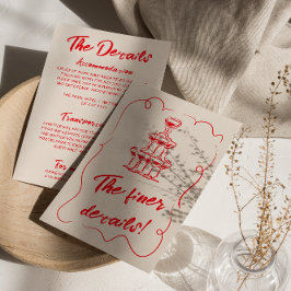 Cartão De Informações Vintage Hand Drawn Quirky Modern Wedds Details