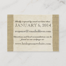 Cartão De Informações Vintage Lace and Burlap Look Insert Card