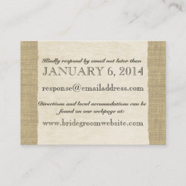 Cartão De Informações Vintage Lace and Burlap Look Insert Card