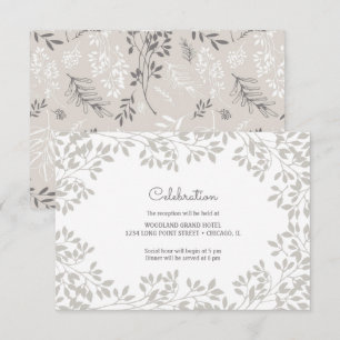 Cartão De Informações Vintage Leafy Frame Recepção de casamento
