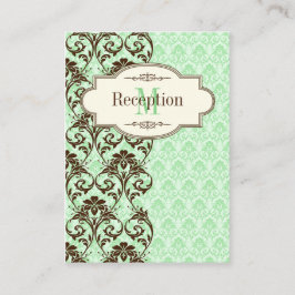 Cartão De Informações Vintage Mint, Brown Scrolls Enclosure Card