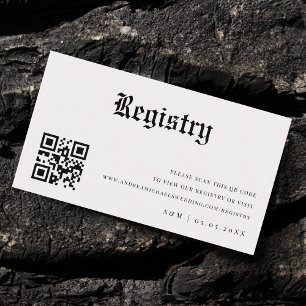 Cartão De Informações Vintage Newspaper Qr Code Wedding Gift Registry