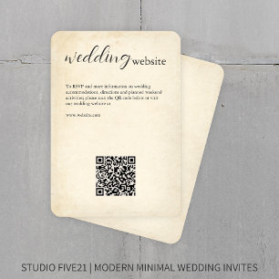 Cartão De Informações Vintage Paper ・ Elegante Modern Weding
