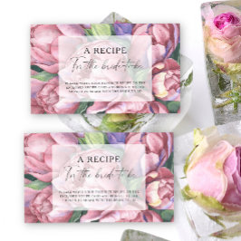 Cartão De Informações Vintage peonies - Receita para a noiva ser