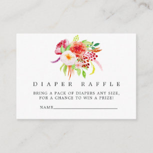 Cartão De Informações Vintage Rustic Charm Chá de fraldas Raffle