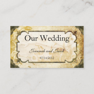 Cartão De Informações Vintage Scrolls Steampunk Casamento Website Card