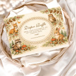Cartão De Informações Vintage Storybook Woodland Diapper Raffle<br><div class="desc">This charming woodland baby shower design features adorable forest animals gathered around a delicate vintage frame, creating a warm storybook scene perfect for celebrating a little one on the way. Sweet illustrations of a bunny, raccoon, squirrel, and owl are surrounded by tiny mushrooms, pinecones, wildflowers, and soft woodland greenery. The...</div>