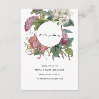 Cartão De Informações Vintage Watercolor Arte Floral