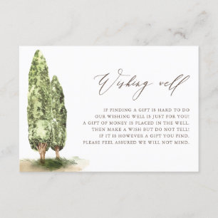 Cartão De Informações Vintage Watercolor Trees Casamento Bem-Vindo