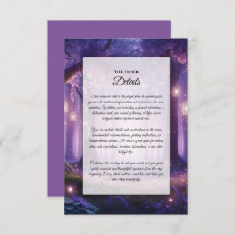 Cartão De Informações Violeta na Floresta Encantada à Meia-Noite