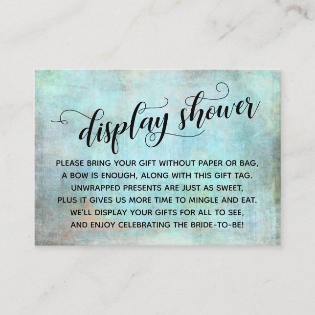 Cartão De Informações Visor Aqua Distante Sem Placa de Chá de panela de  (Frente)