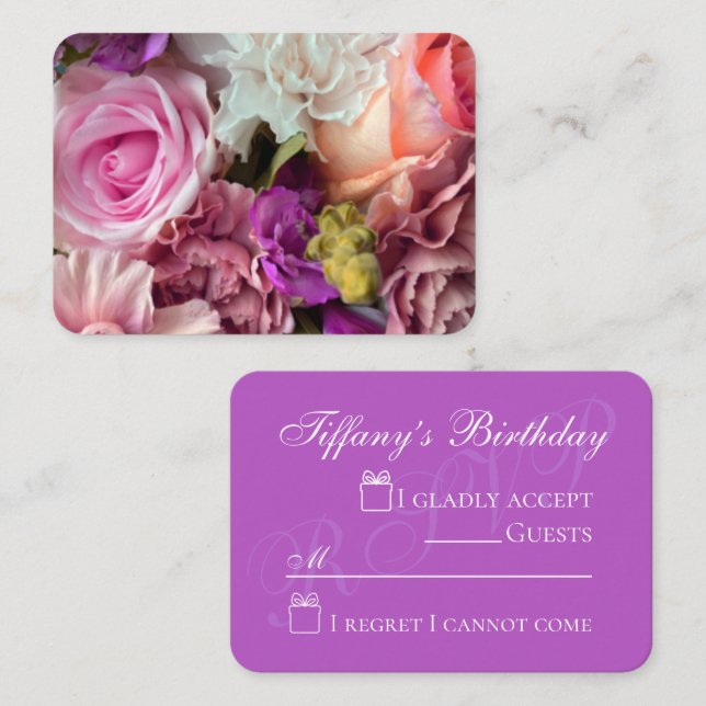 Cartão De Informações Vivid Orchid Florals Enclosure Card (Frente/Verso)