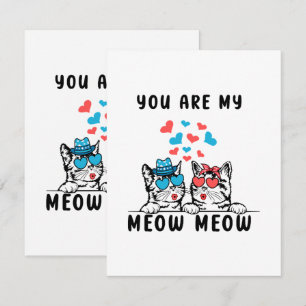 Cartão De Informações Você É Meu Casal Gato Meow Meow Dia dos Namorados