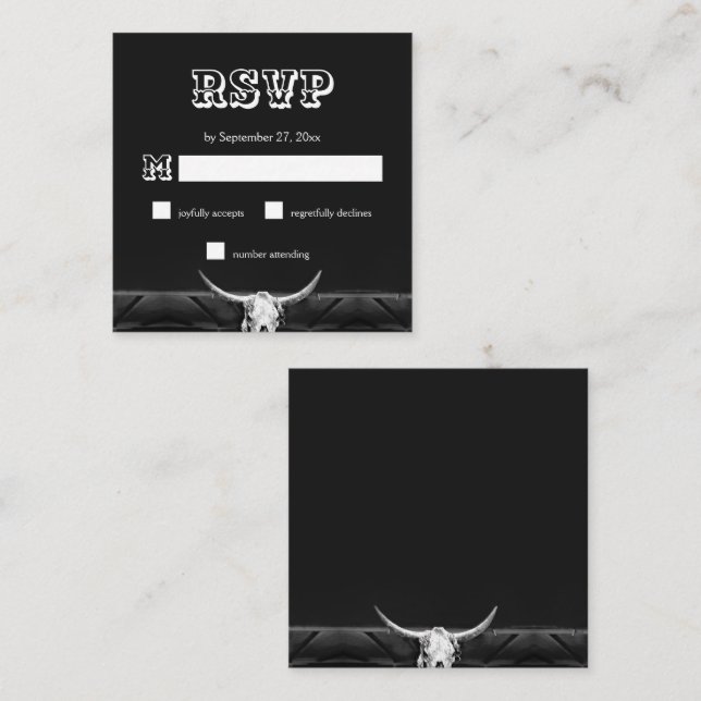 Cartão De Informações VVP Do Crânio De Touro Branco E Negro Russo Ociden (Frente/Verso)