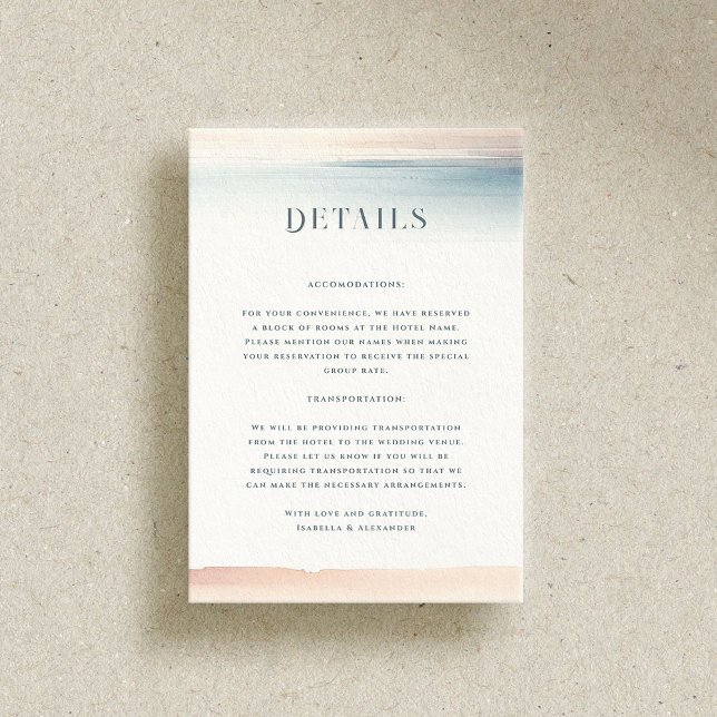 Cartão De Informações Wailea Wedding (Criador carregado)