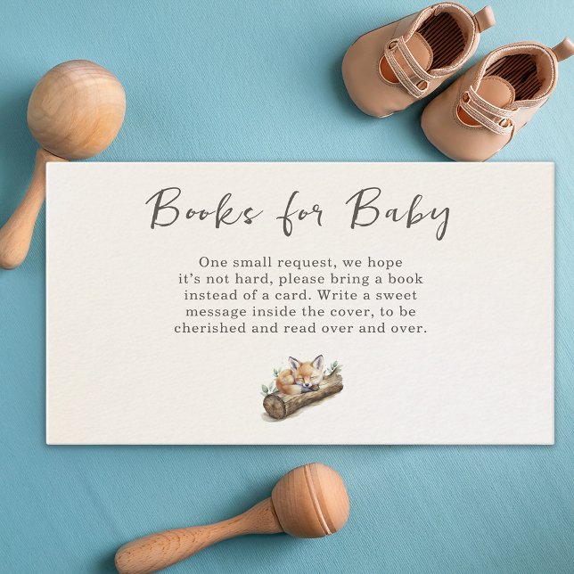 Cartão De Informações Warm Beige Woodland Fox Books Request (Criador carregado)